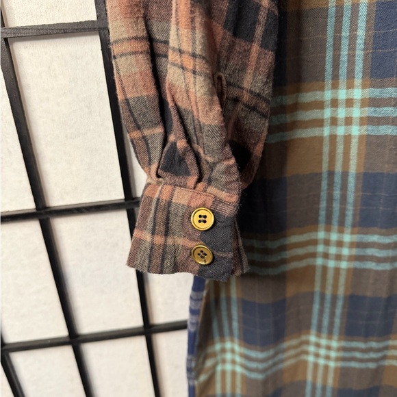 NATURAL LIFE Esme Long Sleeve Plaid Shirt Dress 100% Cotton M - Picture 5 of 7